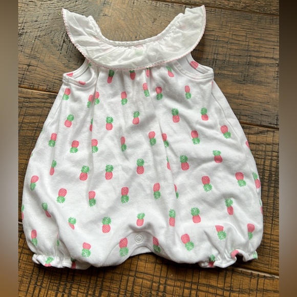 Janie & Jack pineapple romper infant size 0-3 months - Picture 1 of 6